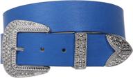 western rhinestone buckle plain leather women's accessories : belts logo