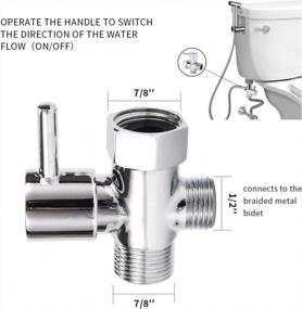img 2 attached to 7/8 "Т-образный латунный адаптер для биде с запорным клапаном для распылителя туалета