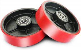img 4 attached to BF-One Pallet Jack Wheel Replacement - PU Steering Wheel 7"Diax2"W (Pair)