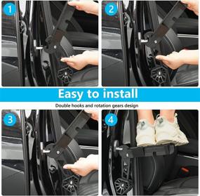img 1 attached to 🚗 Car Door Step: Universal Fit Foldable Roof Rack Hook for Easy Access to Car Roof - Maximum Load 400 lbs