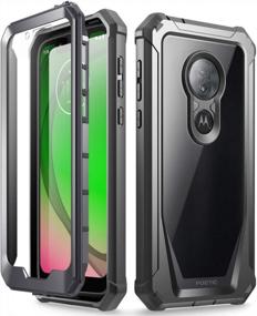 img 4 attached to Moto G7 Play Rugged Clear Case Poetic Guardian Series Full Body Hybrid Shockproof Bumper Cover With Built-In Screen Protector - Black/Clear (NOT Compatible With Moto G7 Or Moto G7 Power)
