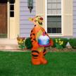 orange 3.5 ft tall gemmy airblown inflatable tigger birthday party decoration with cake logo