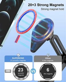 img 3 attached to 📲 Magnetic Cup Holder Phone Mount: Super Strong Magnetic Strength for iPhone 13 12 Pro Max Mini MagSafe Case & All Phones - Tesla Compatible