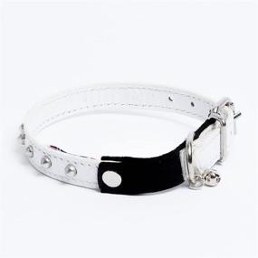 img 2 attached to Angel Pet Supplies Leather Studded Cats ... Collars, Harnesses & Leashes
