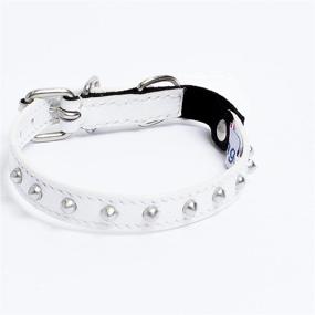 img 4 attached to Angel Pet Supplies Leather Studded Cats ... Collars, Harnesses & Leashes