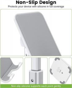 img 1 attached to 📱 Подставка для мобильных телефонов apiker - регулируемая высота и угол наклона, противоскользящая взвешенная основа - совместима с iPhone 13 12 Pro Max/Mini/XS/XR, всеми устройствами от 4 до 7,9 дюймов - Белый.
