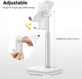 img 2 attached to 📱 apiker Cell Phone Stand - Adjustable Height Angle, Anti-Slip Weighted Base - Compatible with iPhone 13 12 Pro Max/Mini/XS/XR, All 4-7.9 inch Devices - White