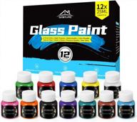 vibrant glass paint set - 12 colors for diy painting on wine glasses and more (12 x 25ml) logo