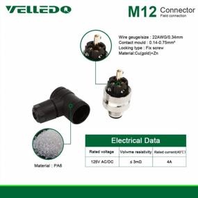 img 1 attached to Разъем VELLEDQ Industrial M12 - 5-контактный штекер кабеля датчика локтя кодирования