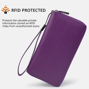img 2 attached to Secure And Stylish: Bveyzi Women'S Leather RFID Blocking Phone Wallet With Large Capacity And Wristlet