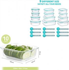 img 3 attached to Organize Your Meals With Bayco Glass Food Storage Containers - 24 Pieces And 10 Packs Of Airtight Bento Boxes With 1 Compartment And Leak-Proof Lids, BPA-Free For Healthy Eating