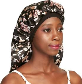 img 1 attached to 🚿 Ultimate Protection: Braids Satin Bonnet Jumbo with Bathing and Styling Accessories