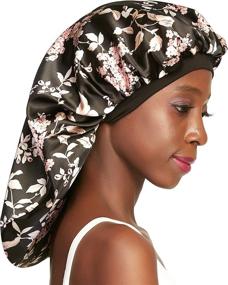 img 4 attached to 🚿 Ultimate Protection: Braids Satin Bonnet Jumbo with Bathing and Styling Accessories