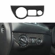 real carbon fiber headlight switch knob trim for dodge challenger (2015-2020) and charger (2010-2020) - keptrim, 1 piece logo