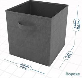 img 3 attached to Royexe - Set Of 8 Foldable Storage Cubes With Dual Handles: Dark Grey Fabric Closet Shelf Organizers And Drawer Organizers