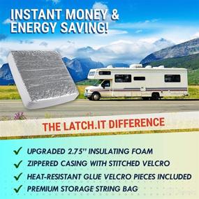 img 1 attached to 🏕️ LATCH.IT RV Skylight Cover 2-Pack - 14x14x2.75" - Inside Camper Vent Covers - Skylight Insulator with Reflective Surface - Instant Energy Savings with RV Vent Insulator!