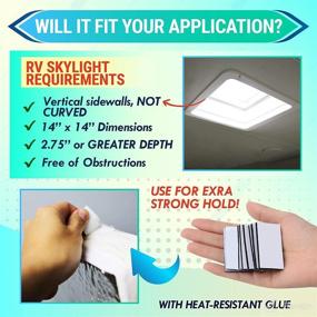 img 2 attached to 🏕️ LATCH.IT RV Skylight Cover 2-Pack - 14x14x2.75" - Inside Camper Vent Covers - Skylight Insulator with Reflective Surface - Instant Energy Savings with RV Vent Insulator!