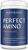 bodyhealth perfectamino xp strawberry: pre/post workout recovery drink with 8 essential aminos, 50% bcaas & 99% utilization! logo