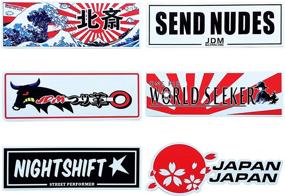 img 3 attached to 6Pcs JDM Car Decals Японский тюнер Автомобильные наклейки Drift Slap Car Racing Graphics Rising Sun Stickers 7