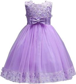 img 4 attached to 👗 Acecharming Girls' Party Dresses with Flower Hemline - Perfect for Wedding Attire