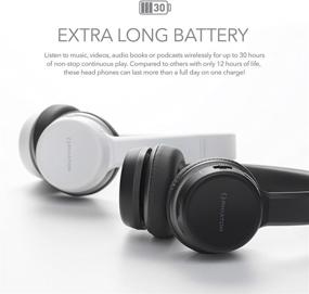 img 1 attached to 🎧 Phiaton BT 390 Wireless Bluetooth Headphones - On-Ear Hi-Fi Stereo, Foldable, Noise Isolation, EverPlay-X Wireless Headset, 30 Hours Play Time, Deep Bass, Mic, White