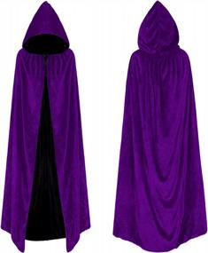 img 2 attached to Habibee Reversible Hooded Velvet Cloak For Halloween Cosplay Costumes - Long Unisex Cape