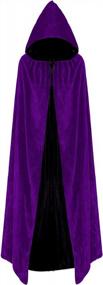 img 4 attached to Habibee Reversible Hooded Velvet Cloak For Halloween Cosplay Costumes - Long Unisex Cape