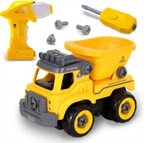 img 4 attached to Power Gearz Flybar Remote Control Take Apart Dump Truck With Electric Drill - DIY Assembly, Realistic Sounds For Ages 3 And Up