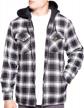 stay cozy and fashionable with visive men's flannel jacket and sherpa lined hoodie logo