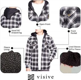 img 1 attached to Stay Cozy And Fashionable With Visive Men'S Flannel Jacket And Sherpa Lined Hoodie