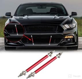 img 4 attached to Leasinder 2Pc Adjustable Front Bumper Lip Splitter Diffuser Splitter Strut Rod Tie Support Bars Fit Most Cars Vehicles (Red