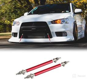 img 1 attached to Leasinder 2Pc Adjustable Front Bumper Lip Splitter Diffuser Splitter Strut Rod Tie Support Bars Fit Most Cars Vehicles (Red