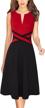 colorblock a-line skater dress with front zipper - ideal for work, business, and office wear - vfshow women's collection logo