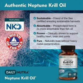 img 2 attached to DailyNutra Neptune Krill Oil 1000Mg High Absorption Omega-3 EPA DHA & Astaxanthin. Pure And Sustainable. Clinically Shown To Support Healthy Heart, Brain And Joints (30 Servings / 60 Softgels)