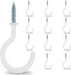 get organized with 12 large ceiling hooks by hulisen - heavy duty screws with vinyl coating for easy hanging of plants, mugs, wind chimes, and utensils logo