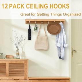 img 3 attached to Get Organized With 12 Large Ceiling Hooks By HULISEN - Heavy Duty Screws With Vinyl Coating For Easy Hanging Of Plants, Mugs, Wind Chimes, And Utensils