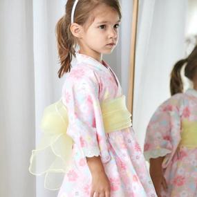 img 3 attached to Organic Cotton Japan Yukata Kimono Robe Dress For Baby Girls Ages 1-7 Years - PAUBOLI