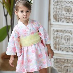 img 2 attached to Organic Cotton Japan Yukata Kimono Robe Dress For Baby Girls Ages 1-7 Years - PAUBOLI