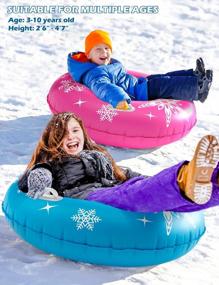 img 2 attached to Heavy Duty Inflatable Snow Tube: Jasonwell Snow Sled Toboggan For Kids & Adults Winter Outdoor Toys