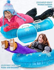 img 3 attached to Сверхмощная надувная снежная трубка: Jasonwell Snow Sled Toboggan для детей и взрослых, зимние уличные игрушки