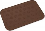 large brown waterproof non-slip silicone pet bowl mat - smithbuilt 24" x 16" feeding placemat for dogs and cats логотип