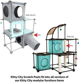 img 1 attached to 🐈 Enhance Your Cat's Space with Kitty City Cat Furniture Accessories: Scratch Posts, Comfy Beds, Entertaining Toys, and Cozy Cubes