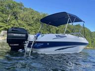 img 1 attached to 🚤 Seamander 3 Bow Bimini Top Boat Cover: Waterproof Sun Shade with Aluminum Frame & Rear Support Pole review by David Foster