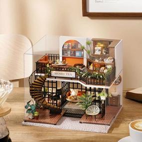 img 3 attached to Создайте свой собственный очаровательный магазин чая в лесу с миниатюрным набором и мебелью для кукольного домика CUTEBEE