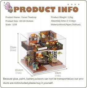 img 2 attached to Create Your Own Enchanting Forest Tea Shop With CUTEBEE Dollhouse Miniature Kit And Furniture