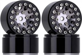 img 4 attached to Upgrade Your RC Crawler Car With INJORA 1.0 Metal Beadlock Wheel Rims For 1/18 TRX4M And 1/24 Scale Axial SCX24 Deadbolt - Black & Grey