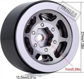 img 2 attached to Upgrade Your RC Crawler Car With INJORA 1.0 Metal Beadlock Wheel Rims For 1/18 TRX4M And 1/24 Scale Axial SCX24 Deadbolt - Black & Grey