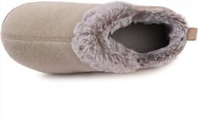img 3 attached to Cozy Memory Foam Slippers For Women With Plush Faux Fur Lining, Indoor Outdoor Rubber Sole - Ultraideas Wool-Like Blend Micro Suede House Shoes