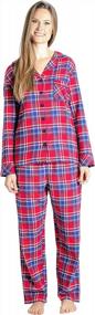 img 2 attached to EVERDREAM Sleepwear Женская фланелевая пижама, длинный пижамный комплект из 100% хлопка