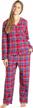 everdream sleepwear womens flannel pajamas, long 100% cotton pj set logo